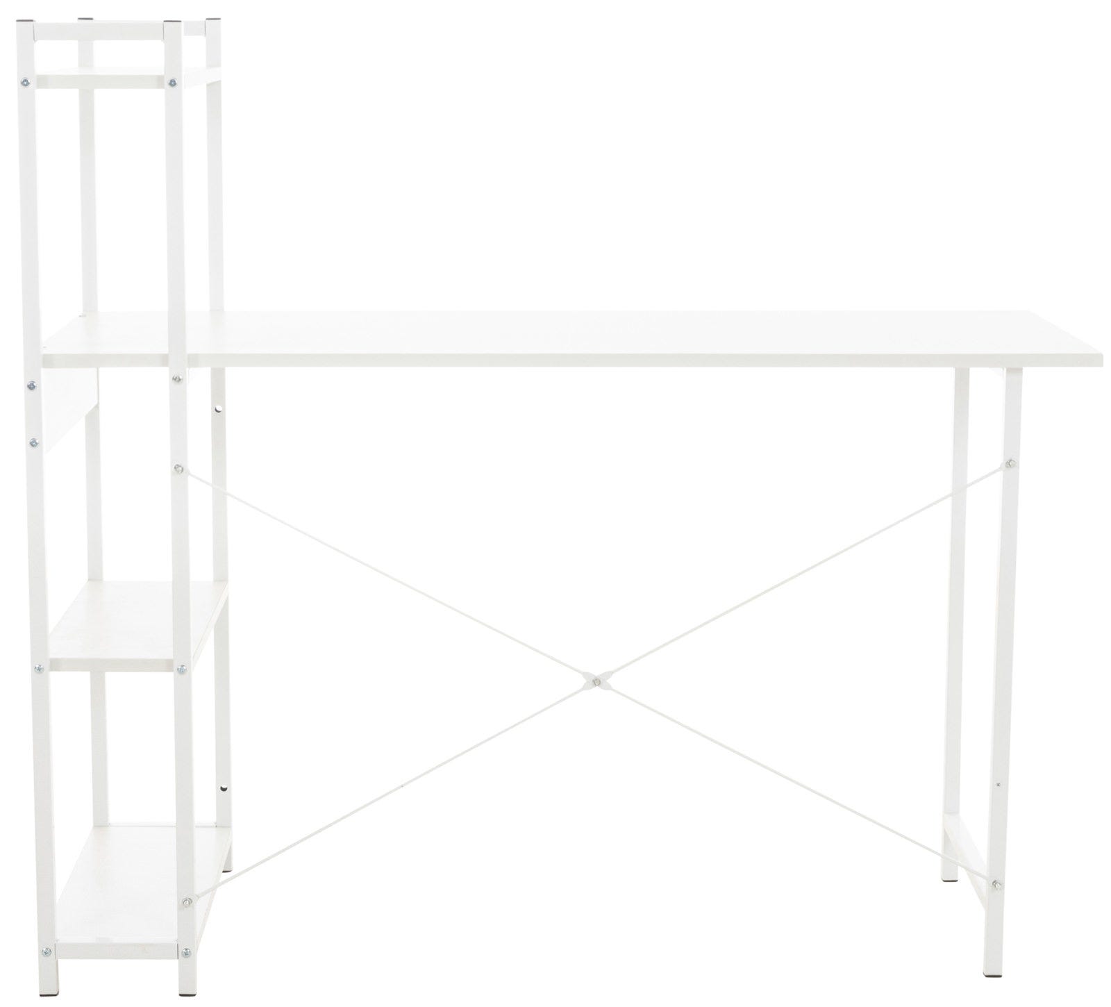 Bremermann Console Avec Étagère En Métal Blanc - Support Plantes Design Moderne 100cm, Charge 10kg Par Niveau