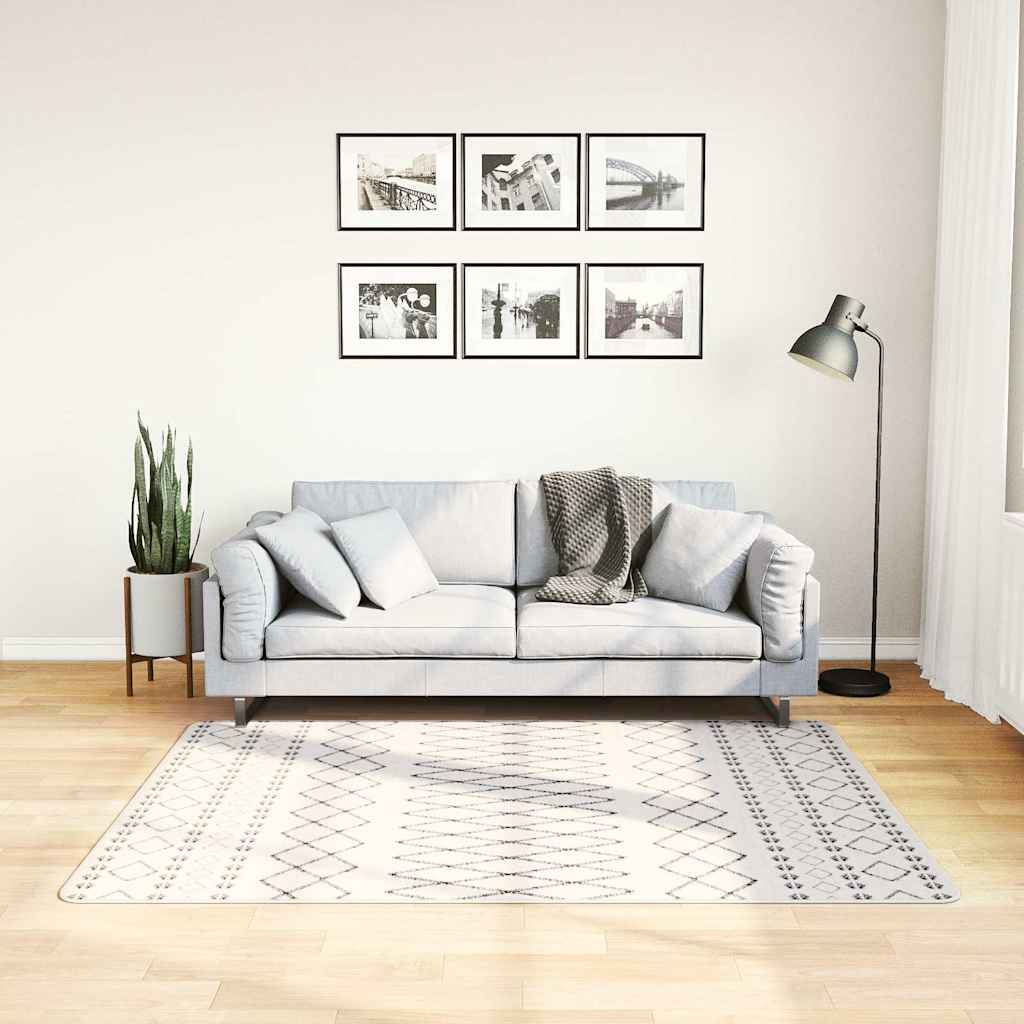 Dywan z możliwością prania, czarno-biały, 120x170 cm vidaXL