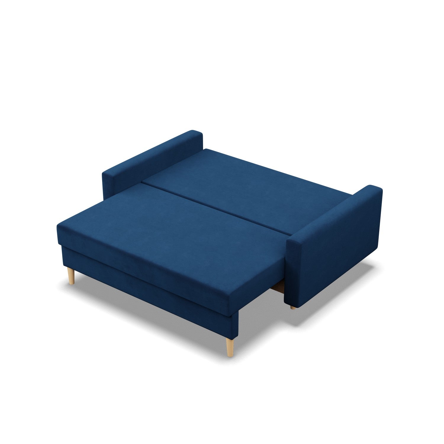 MEBLIGO | Canapé 2 places avec fonction sommeil | Coussin réversible | Blank | Bleu foncé | 92x92x152 - 5