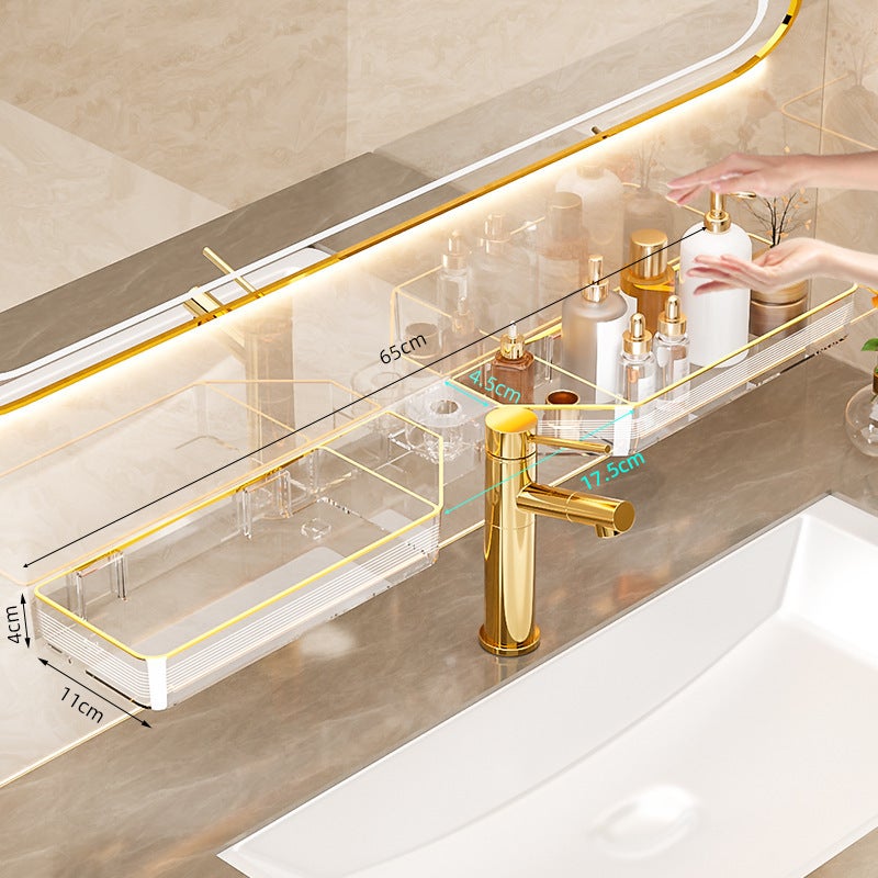 Organizer trasparente a 3 ripiani per lavandino del bagno, con cassetto estraibile, organizer da bagno, organizer da bagno per medicine, organizer da bagno sotto il lavandino