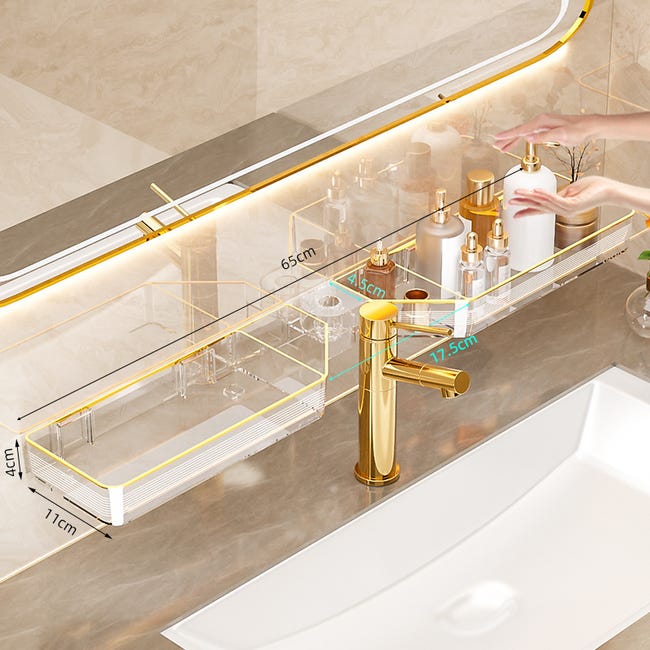 Organizer trasparente a 3 ripiani per lavandino del bagno, con cassetto estraibile, organizer da bagno, organizer da bagno per medicine, organizer da bagno sotto il lavandino Organizer trasparente a 3 ripiani per lavandino del bagno, con cassetto estraibile, organizer da bagno, organizer da bagno per medicine, organizer da bagno sotto il lavandino