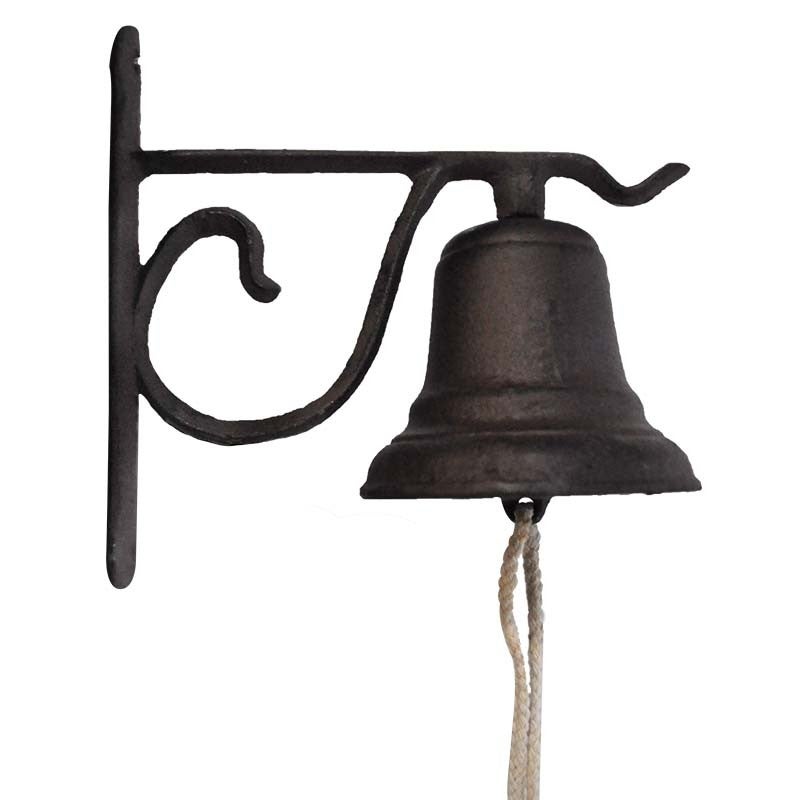 Cloche de Porte Murale Crédence Equerre en Fonte 29 cm - Maison