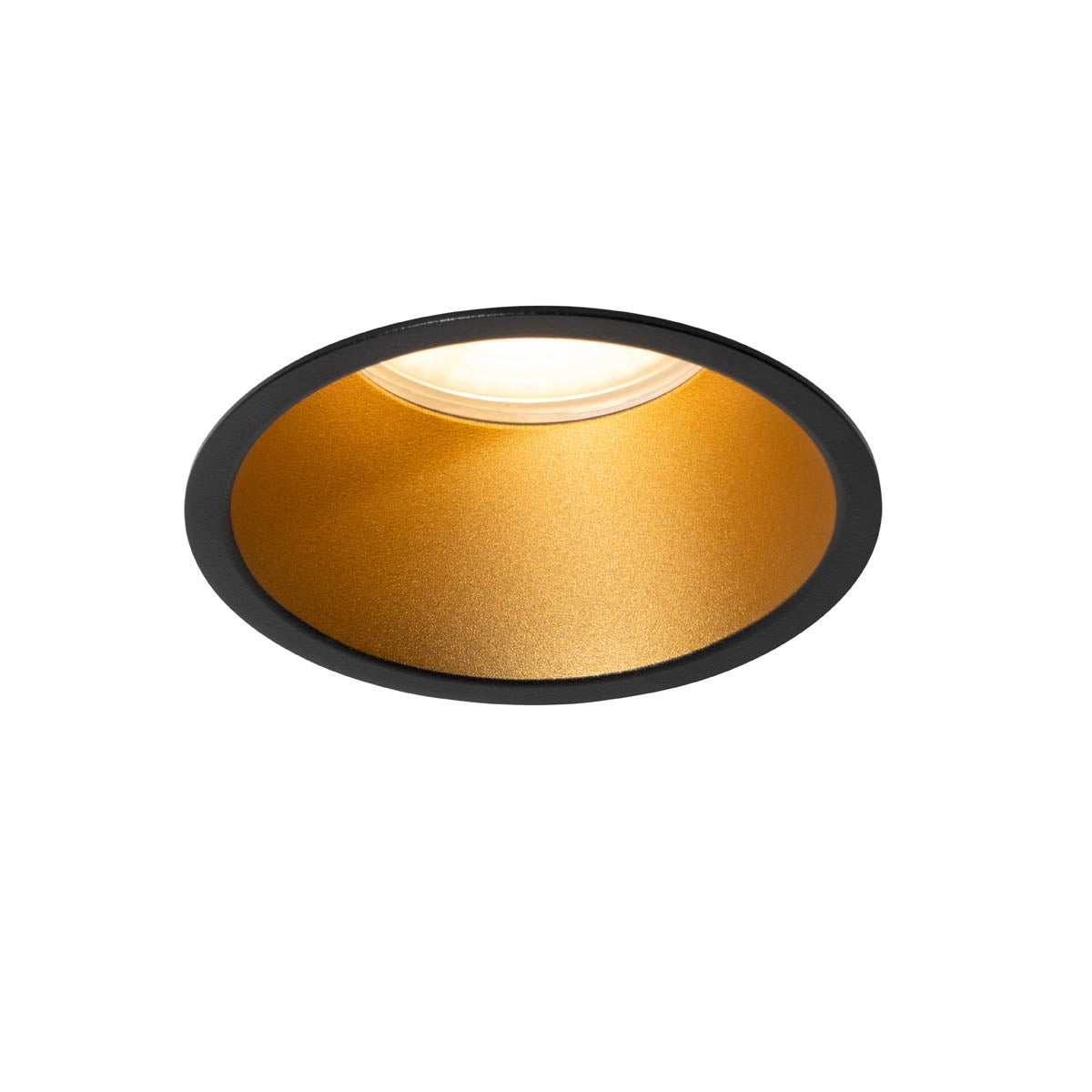 Qazqa reflektor wpuszczany IP44 - Dept - czarny i złoty, gu10, max. 10w, kompatybilny z żarówką LED, 10.5cm, okrągły