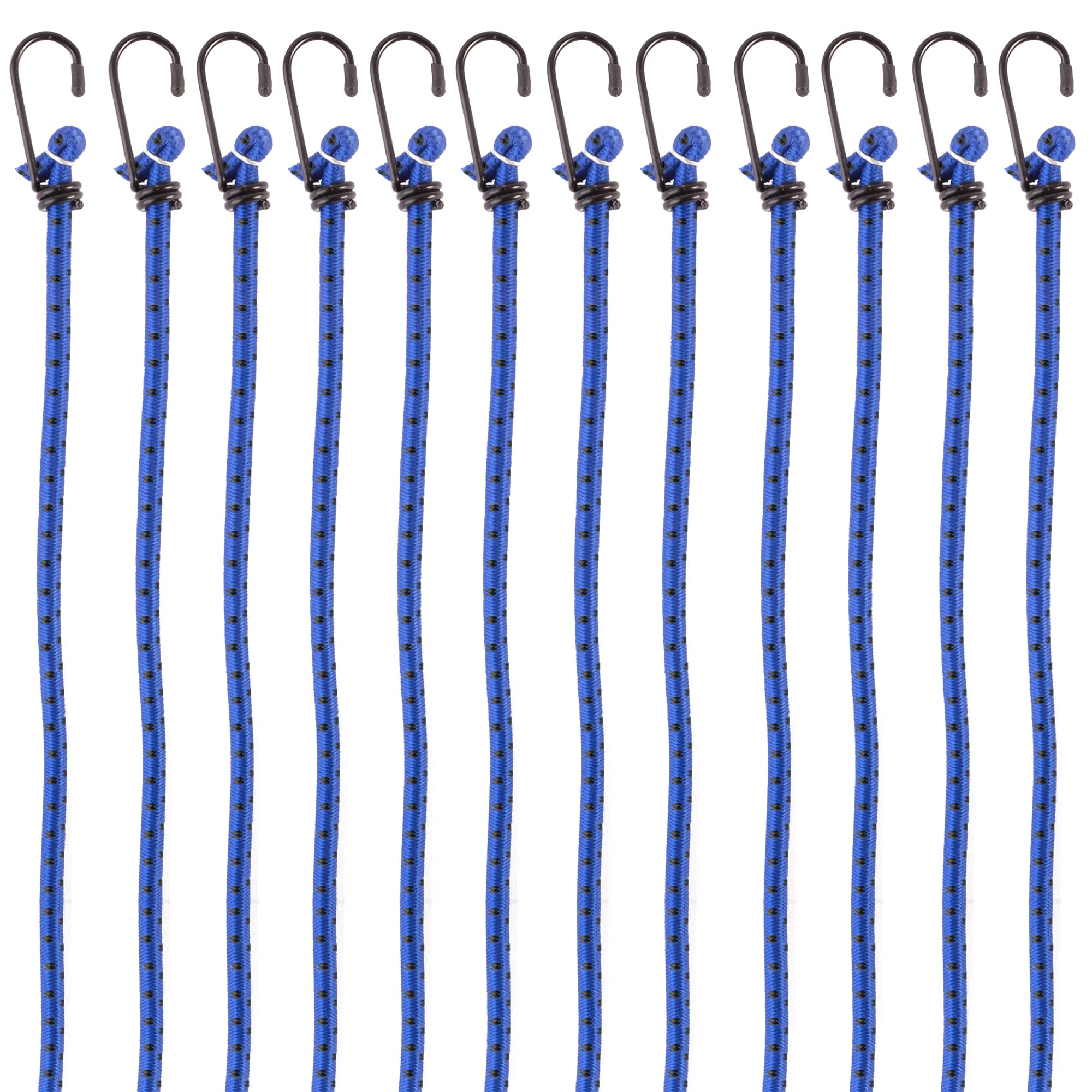 12 Pezzi Corde Elastiche con Gancio,Corda Elastica, Bande Elastiche, Fasce Elastiche, Cinghie Elastiche, Elastici con Ganci, per il Fissaggio di Bagagli, Portabagagli, Campeggi (30 CM