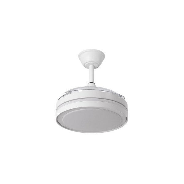 Ventilatore Da Soffitto Esparta Con Luce LED, Motore DC, Pale Retrattili Bianche, Telecomando, 6 Velocità E 3 Tonalità Luce