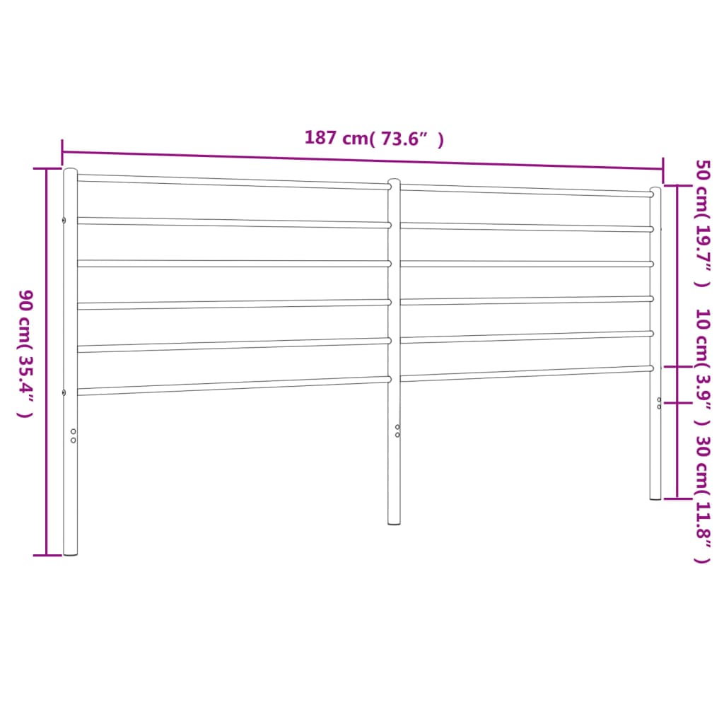 Tête de lit métal blanc 180 cm - 7