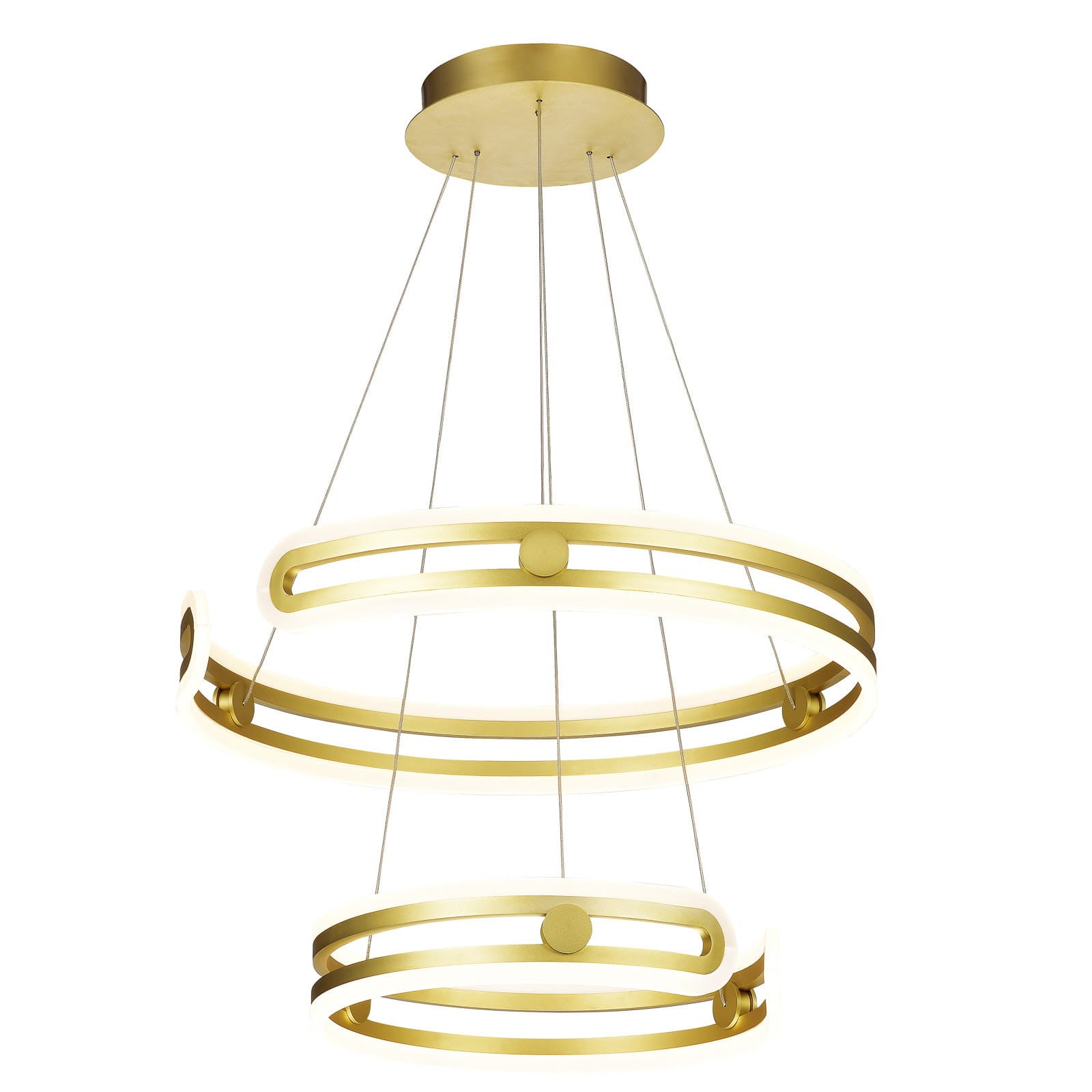 Lampa wisząca Kiara LED 120W Ciepła biel 5180lm złoto-biała wym:150x60x60cm Italux