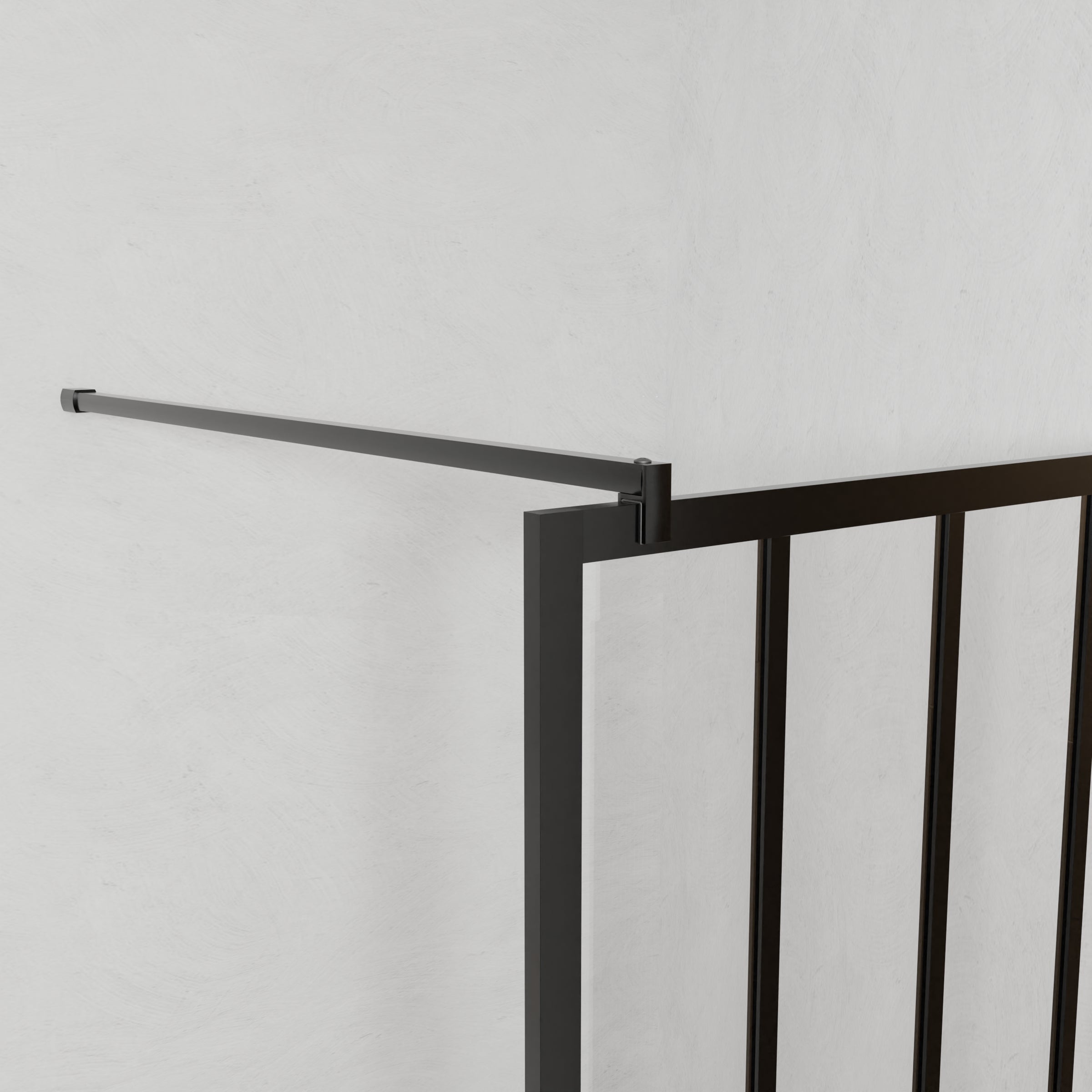 Paroi de douche 120x200 cm type Verriere - Verre trempe et Structure aluminium noir mat - 2