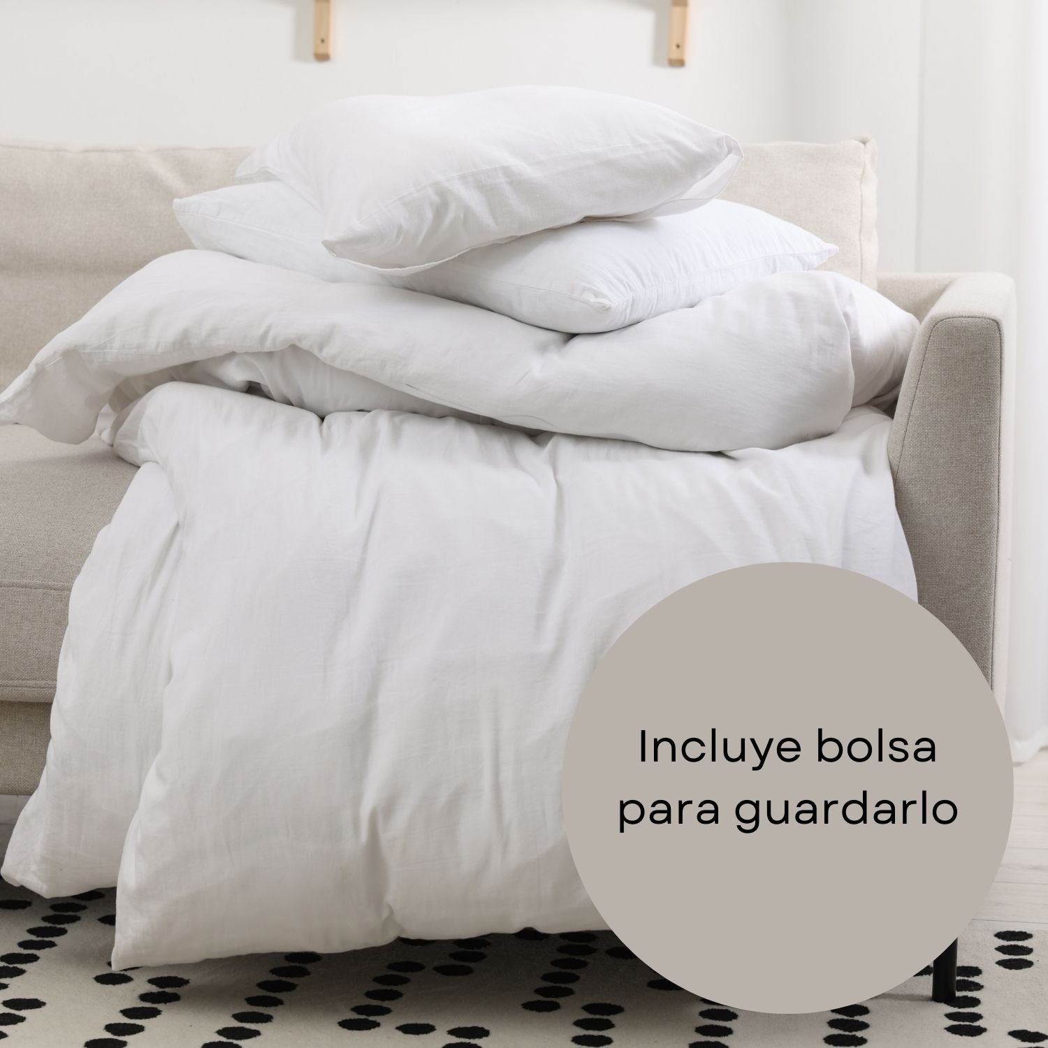 Edredão Nórdico Branco 400g Cama 180cm (260x240) Donegal Collections - 8