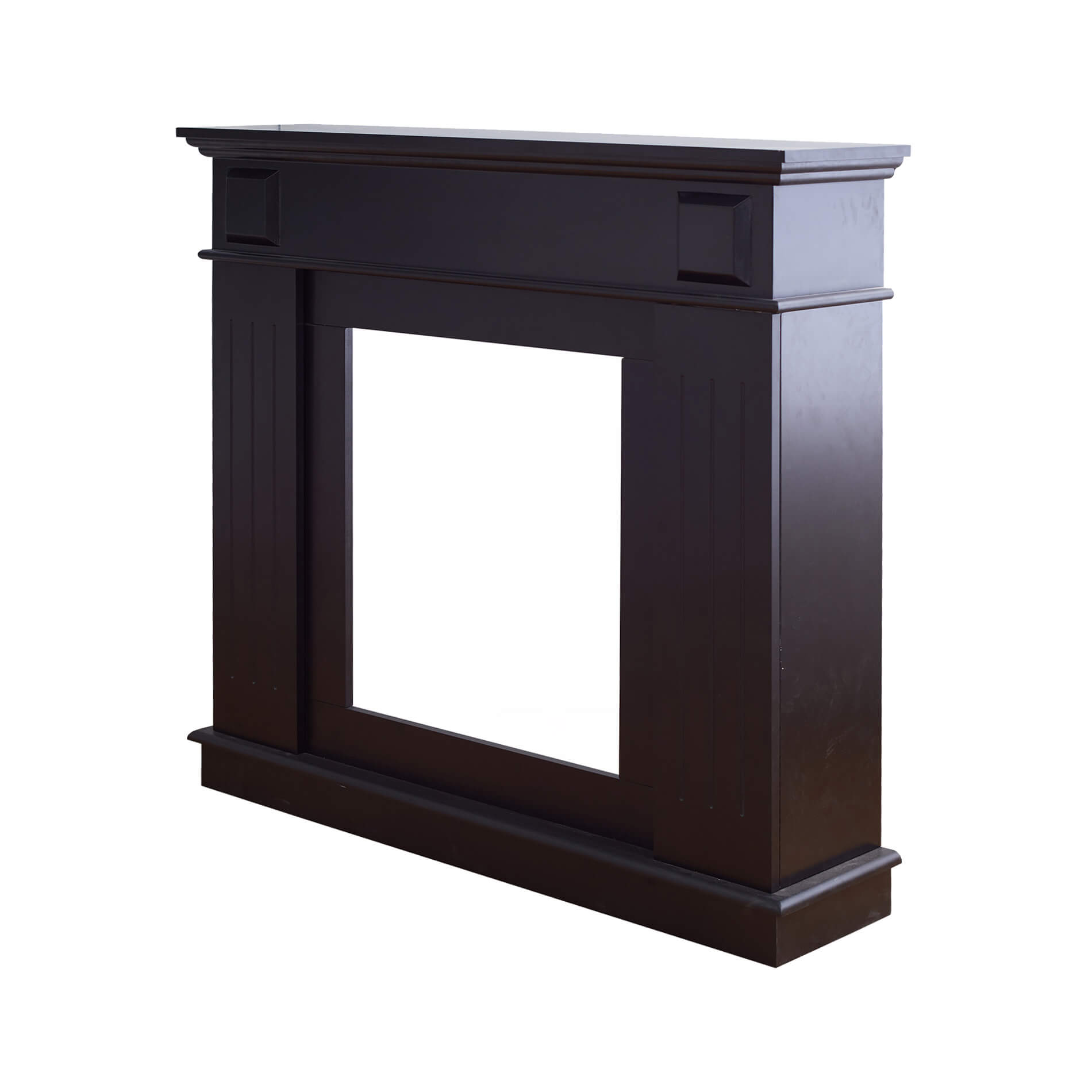 Cadre Decoratif Cheminée Rebecca Mobili Bois Noir 100x109x26 - 6