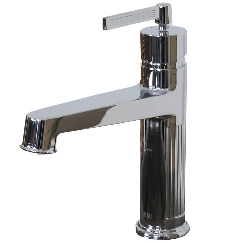 Art Deco bateria umywalkowa niska chromowana