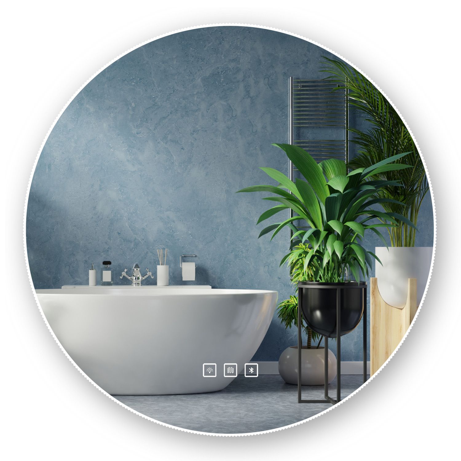 Lustro ścienne LED Z BLUETOOTH 60cm ROUND - Leroy Merlin