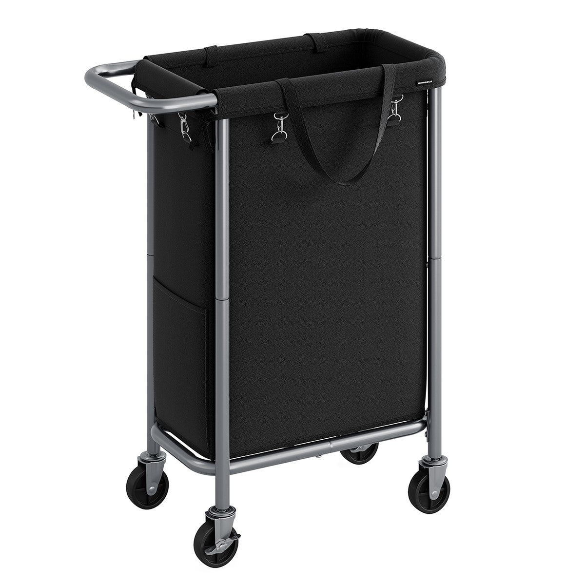 Cesto De Ropa Sucia Con Ruedas SONGMICS - 90 L, Forro Extraíble, Estructura De Acero, Negro