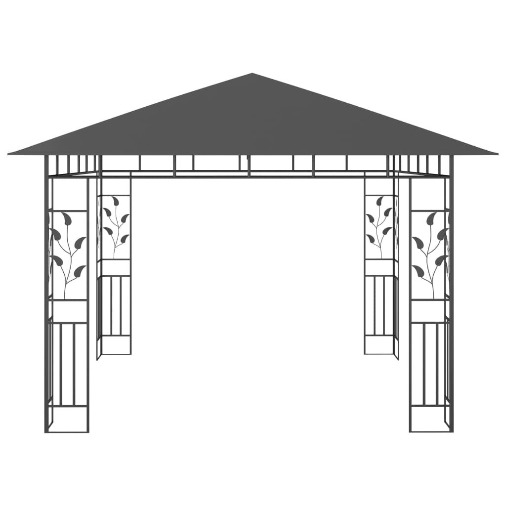 Tonnelle de jardin avec moustiquaire 3x3x2,73 m Anthracite 180 g/m² CFW866586 - 4