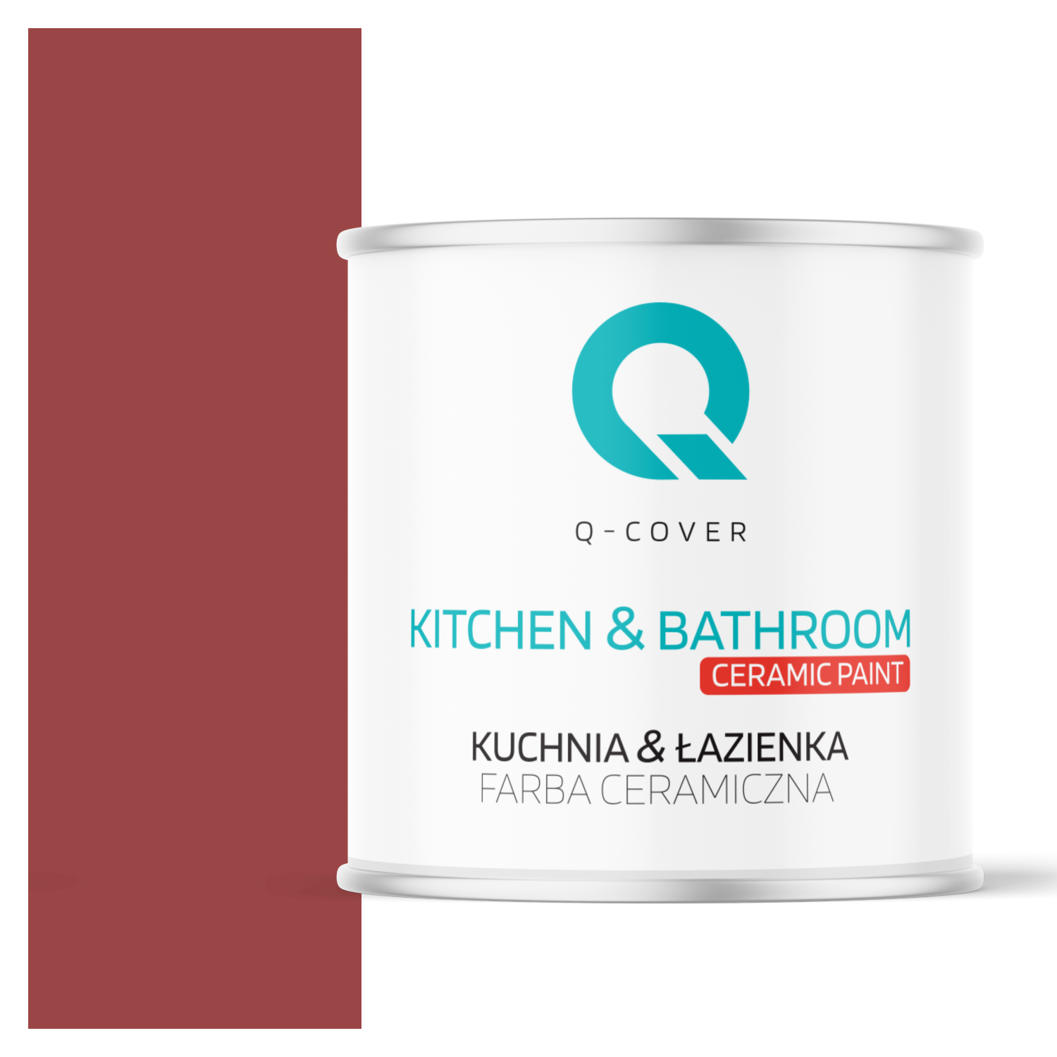 Farba Ceramiczna Kuchnia &amp; Łazienka Q-Cover Czerwony ciemny H3412 Głęboki Mat 2L