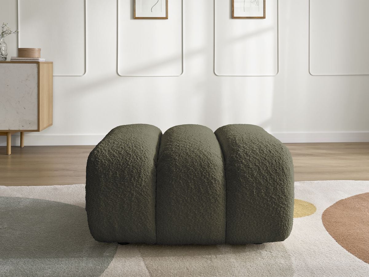 Pouf TALIA tissu bouclette BOBOCHIC 1 place Vert | Leroy Merlin