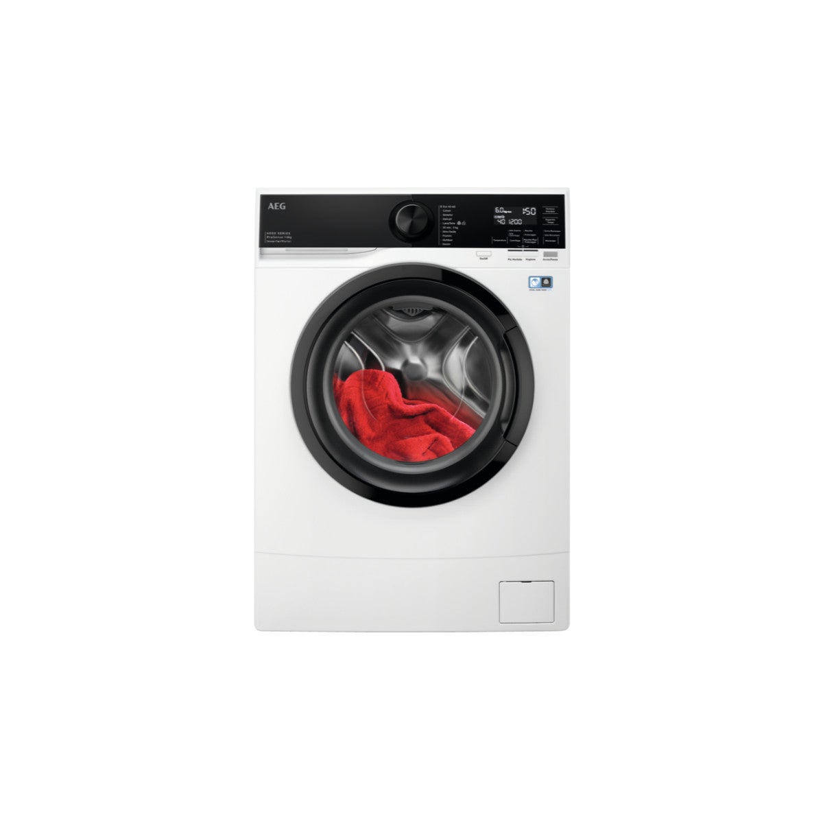Lavatrice AEG Serie 6000 L6FEG845 – Carica Frontale, 8 Kg, Centrifuga 1400 Giri. Tecnologia ProSense E SoftPlus, Motore Inverter Silenzioso. Bianco.