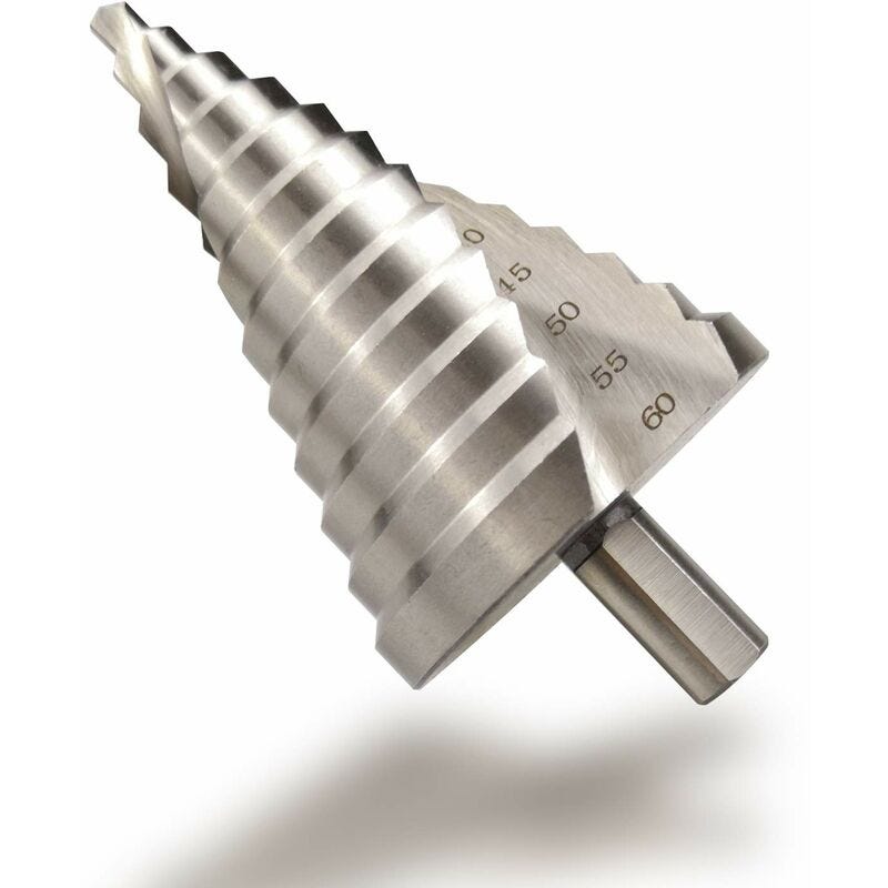 Sukudon 4 Forets Étages Spiral Groove HSS Titane - Kit Perceuse Multifonction Métal Bois Plastique