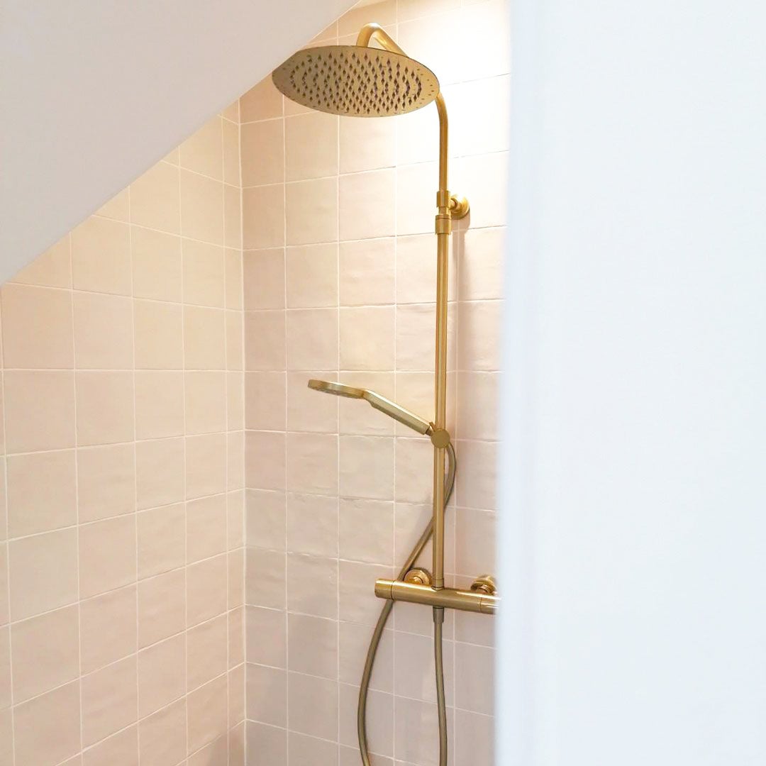 Luisa colonne de douche thermostatique or brossé - 8