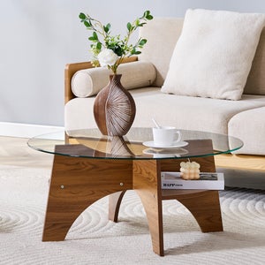 Table basse plateau coulissant bois noyer et laqué Muza-Couleur Gris