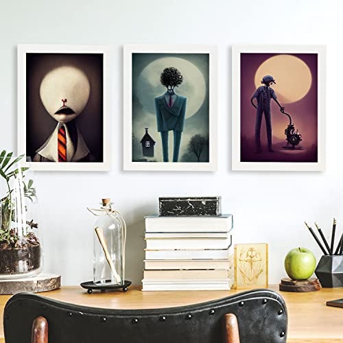 Nacnic Set De 3 Posters Reflexión Al Estilo De T Burton Ilustraciones De Profesiones Y Oficios Inspiradas En Arte Gótico Diseño Y A4 Marco Negro - 4