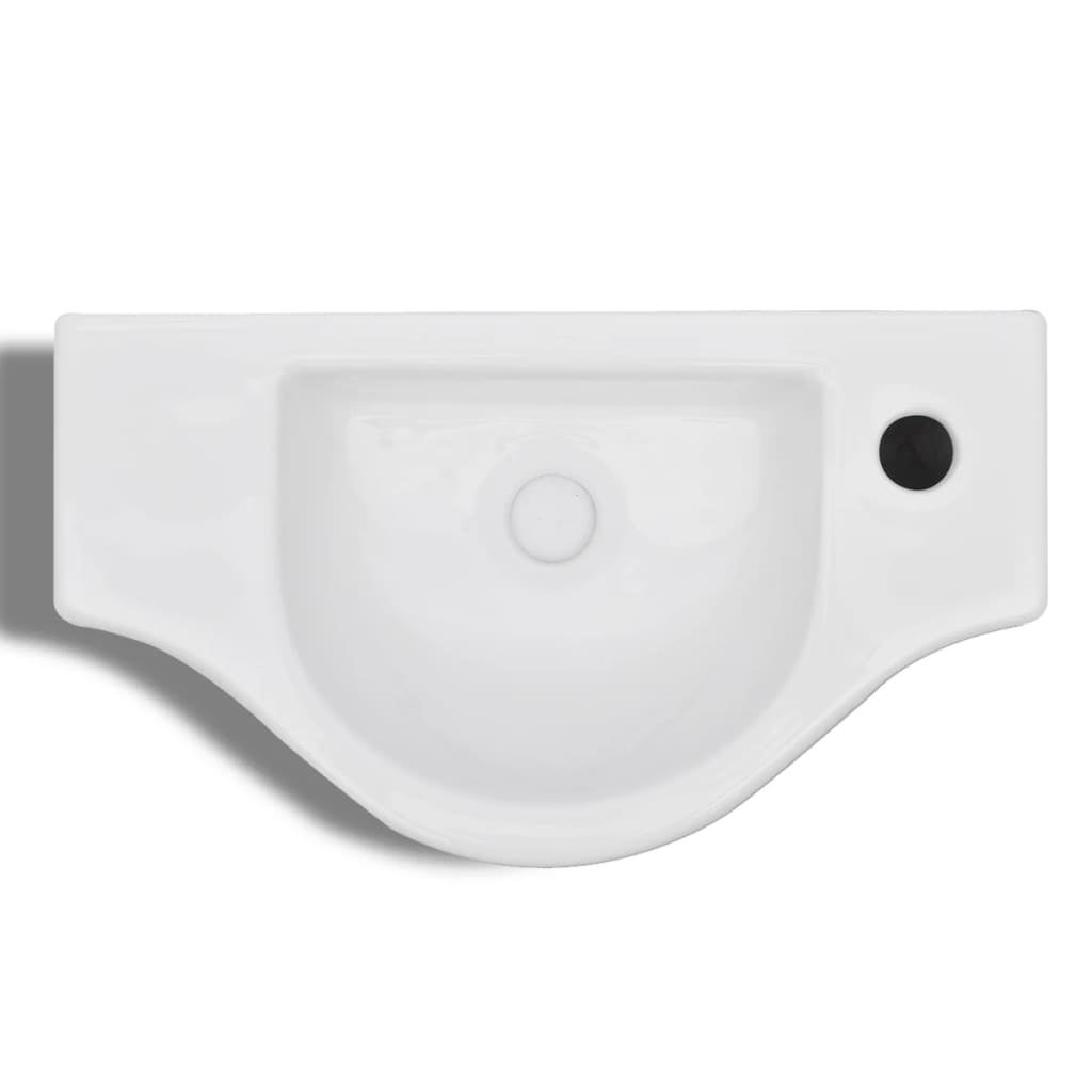 Lavabo a foro per bagno 45 x 25 cm ceramica bianca 02_0002505 - 4