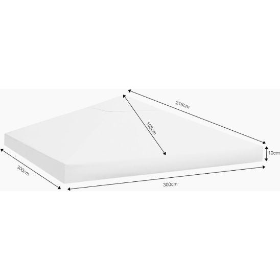 Telo Ricambio Gazebo 3x3 Mt Bianco - 180 Gr/mq, Resistente UV E Pioggia, Con Camino Antivento - Foto 10