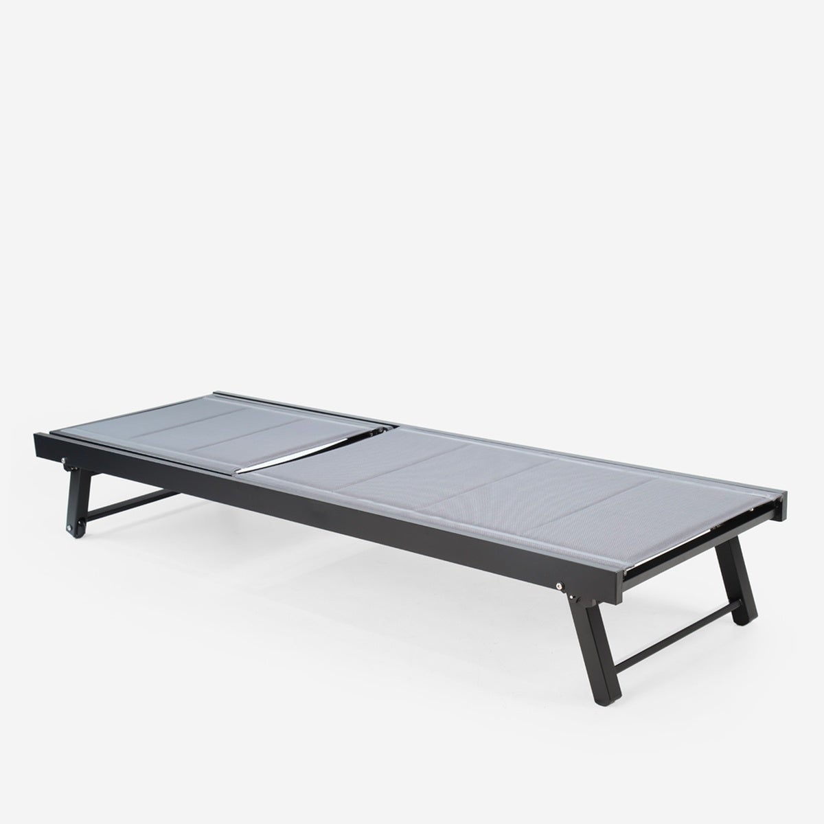 Stock 4 lettini prendisole da giardino piscina alluminio ruote Rimini - Grigio Scuro - 3