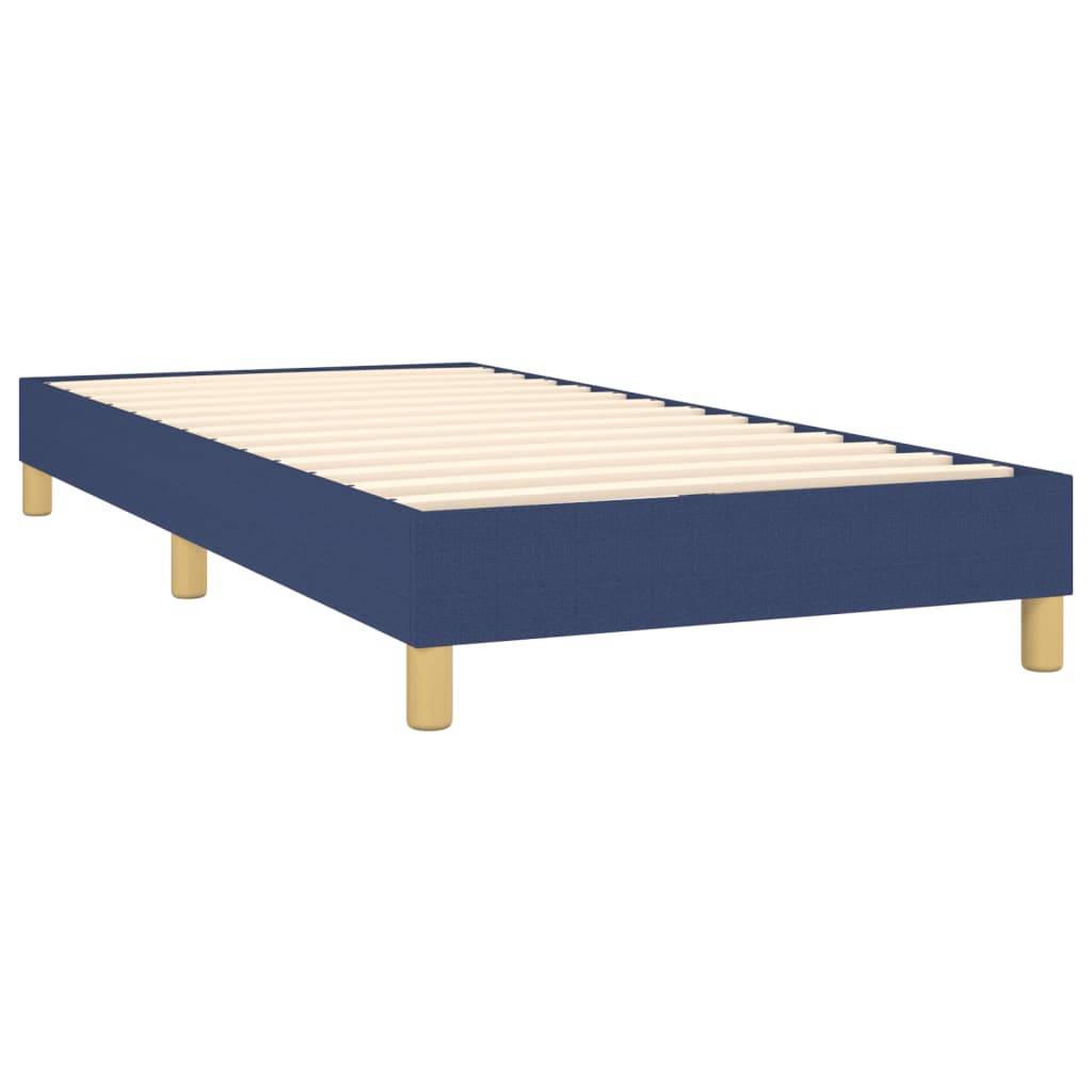 Sommier à lattes de lit avec matelas Bleu 100x200 cm Tissu — COMFORTXL - 4