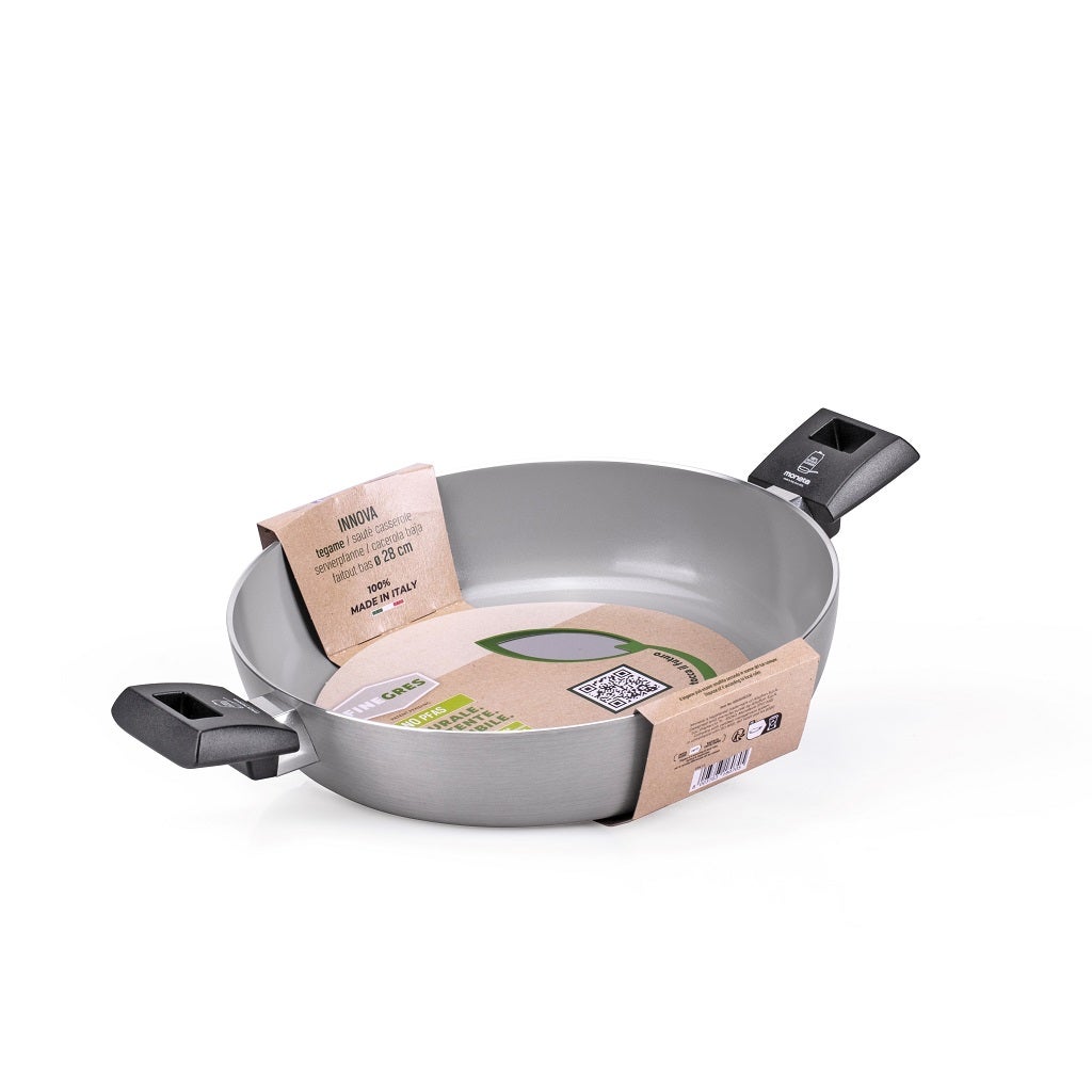 Tegame Moneta 28 Cm Con Rivestimento FineGres Naturale (Senza PFAS) - Alluminio Riciclato, Per Tutti I Fuochi