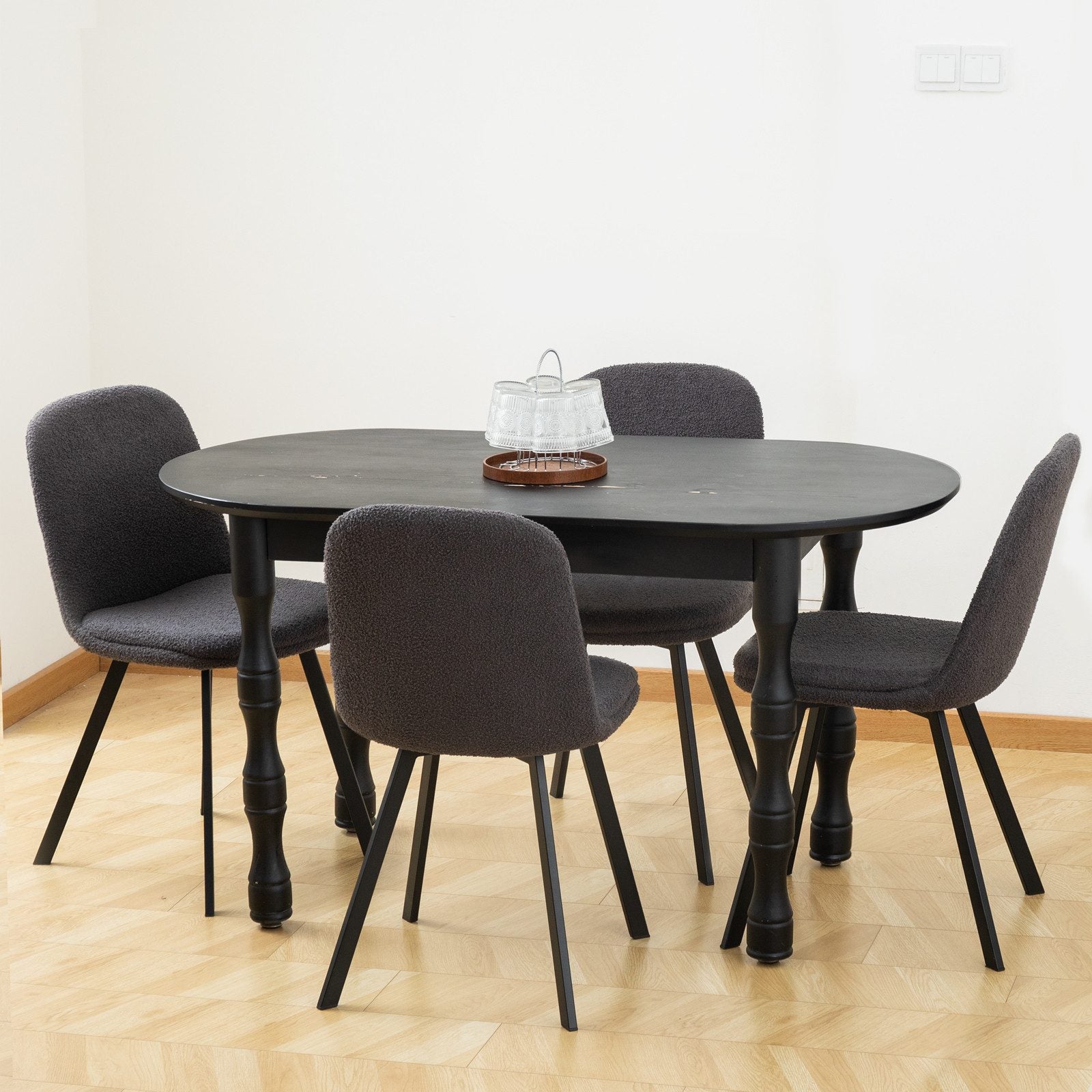 Set di 2 Sedie Teddy-Fleece, Confortevoli ed Eleganti con Struttura Metallica, Facili da Mantenere e Versatili - 6