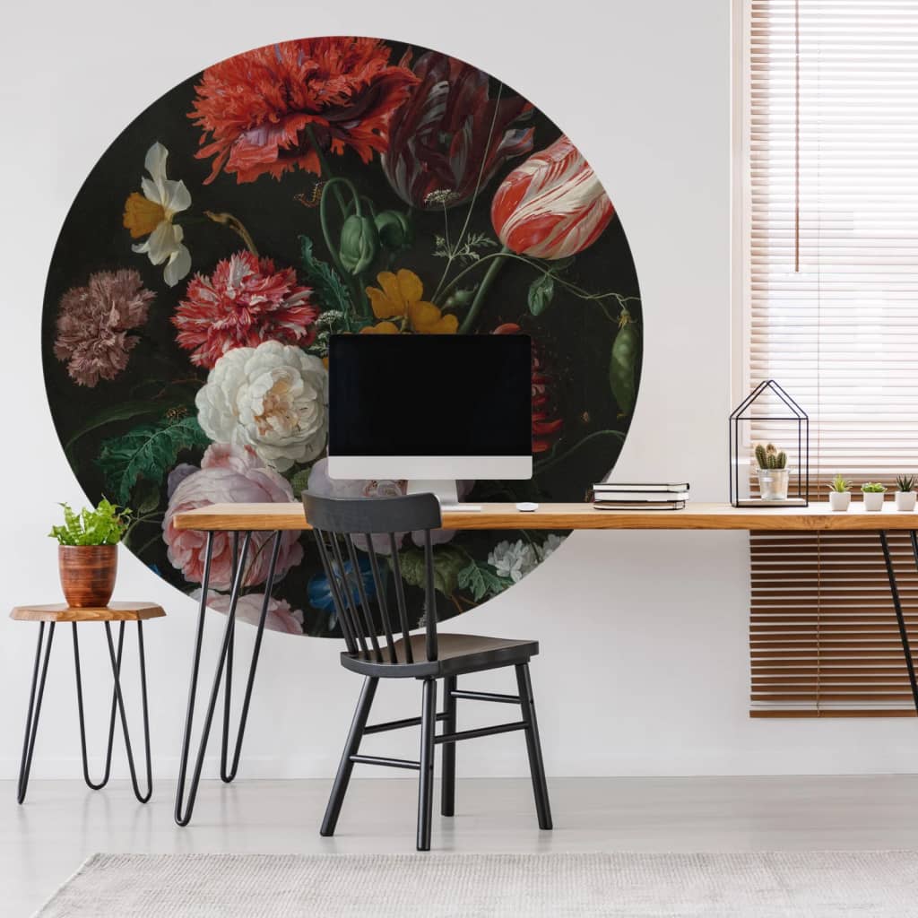 WallArt Círculo de papel pintado Golden Age Flowers 190 cm | Leroy Merlin