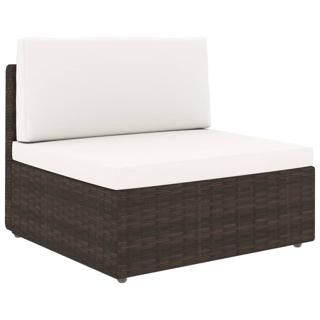 Maison Exclusive - Set Divani da Giardino 7 pz in Polyrattan Marrone - 3