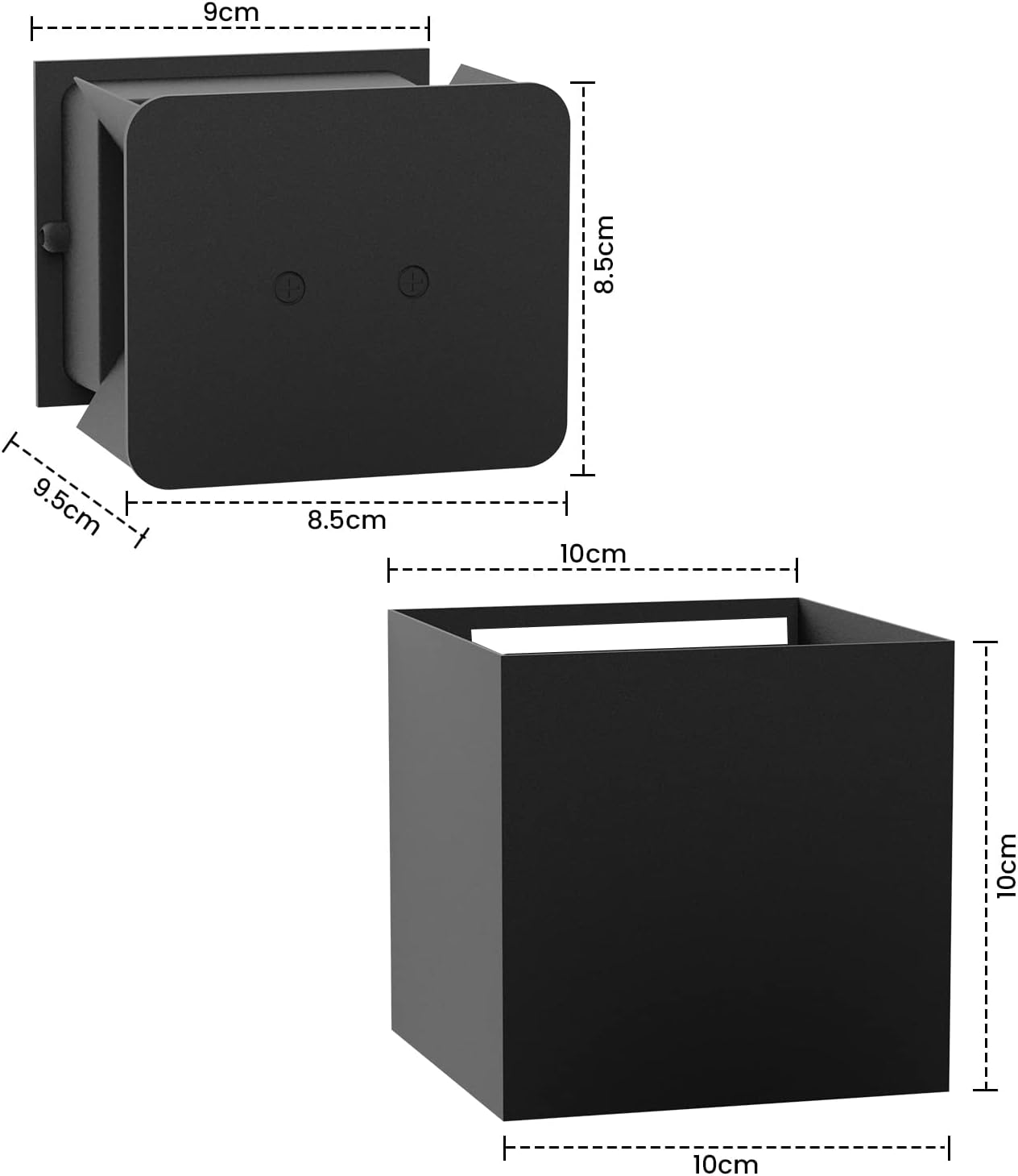Nettlife Applique murale LED - Lot de 4 ampoules G9, blanc chaud 3000K, couleur noire, angle de faisceau réglable (haut/bas), étanche IP65 - 6