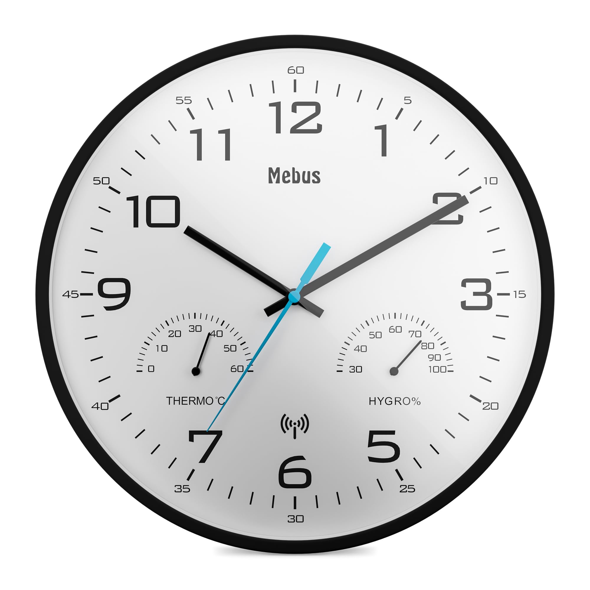 Mebus Orologio da parete radiocontrollato moderno con indicatore