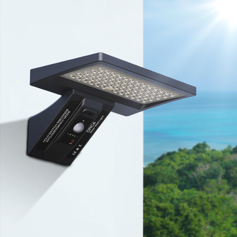Moorle Zewnętrzne lampy solarne, solarne kinkiety z czujnikiem ruchu, wodoodporne lampy solarne IP65