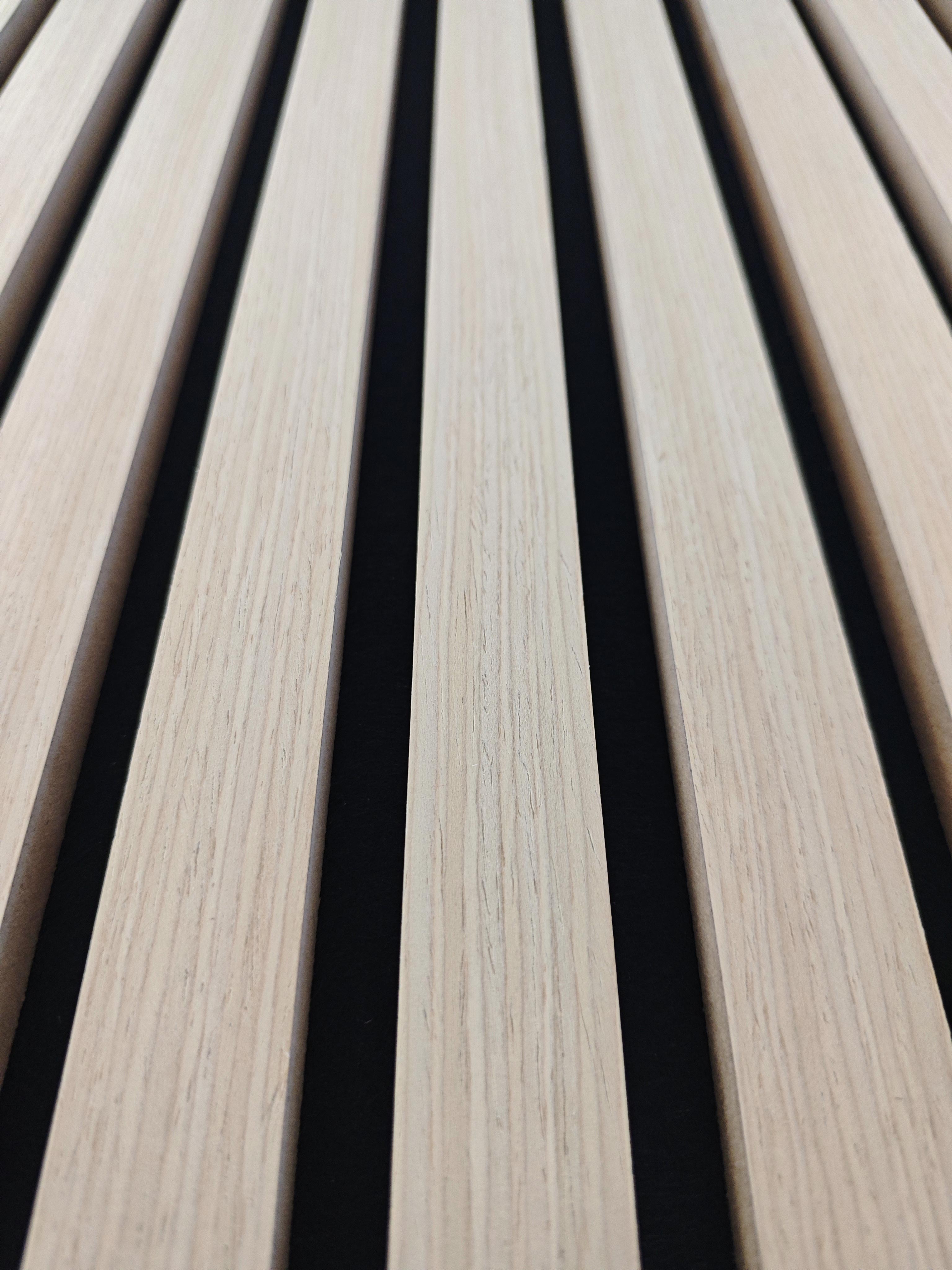 Lot de 3 Panneaux Muraux Décoratifs Acoustiques Bois MDF 260x30cm couleur chêne AntiBruit, Facile à Poser - 5