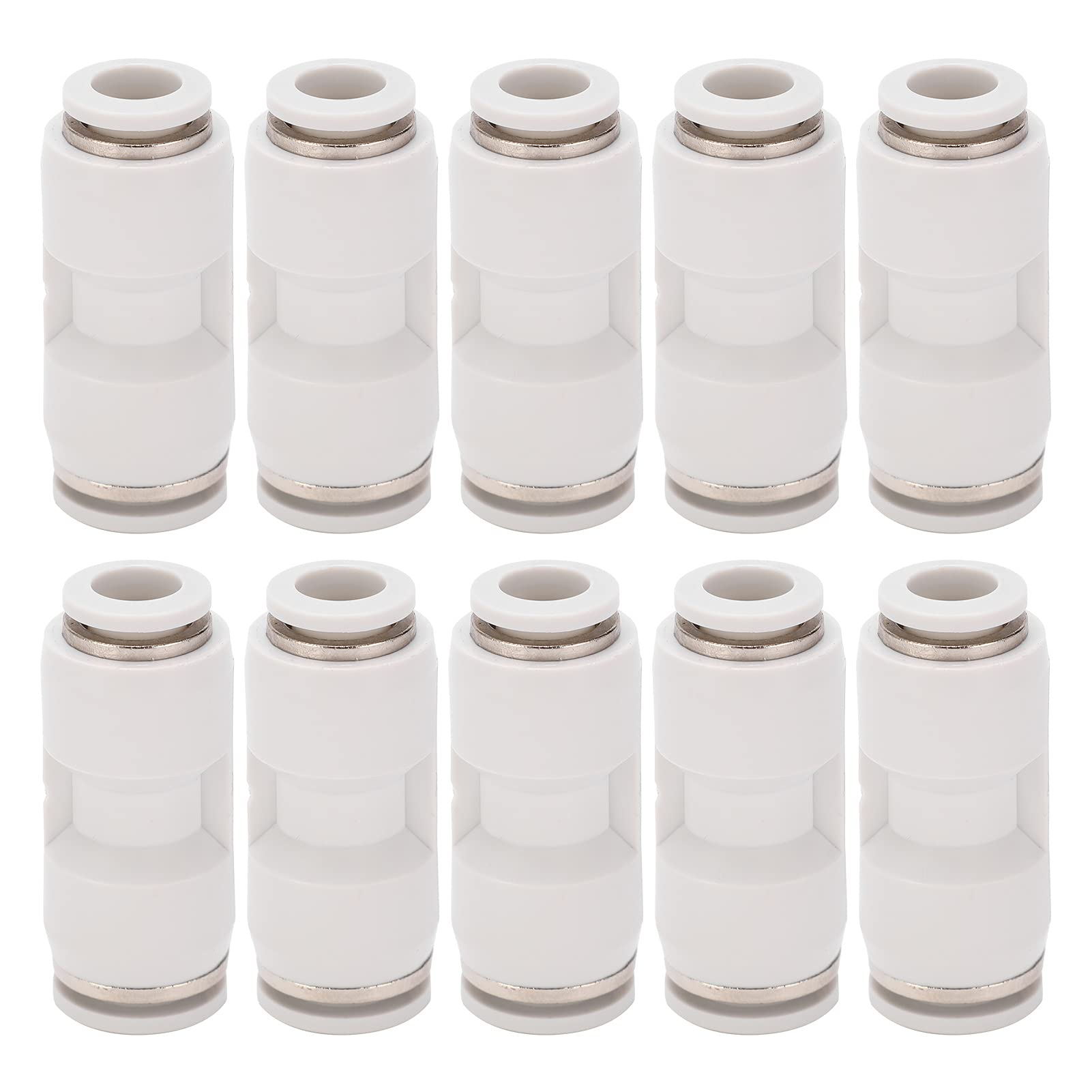 Lot de 10 raccords réducteurs droits à dégagement rapide pour tuyau d'air pneumatique, blanc (PG8-6) - 6