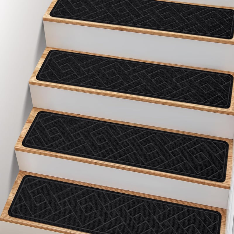 15 sztuk antypoślizgowych mat schodowych 20x76 cm – Ochraniacze na schody drewniane – Bezpieczna dla dzieci krawędź schodów – Do użytku wewnątrz