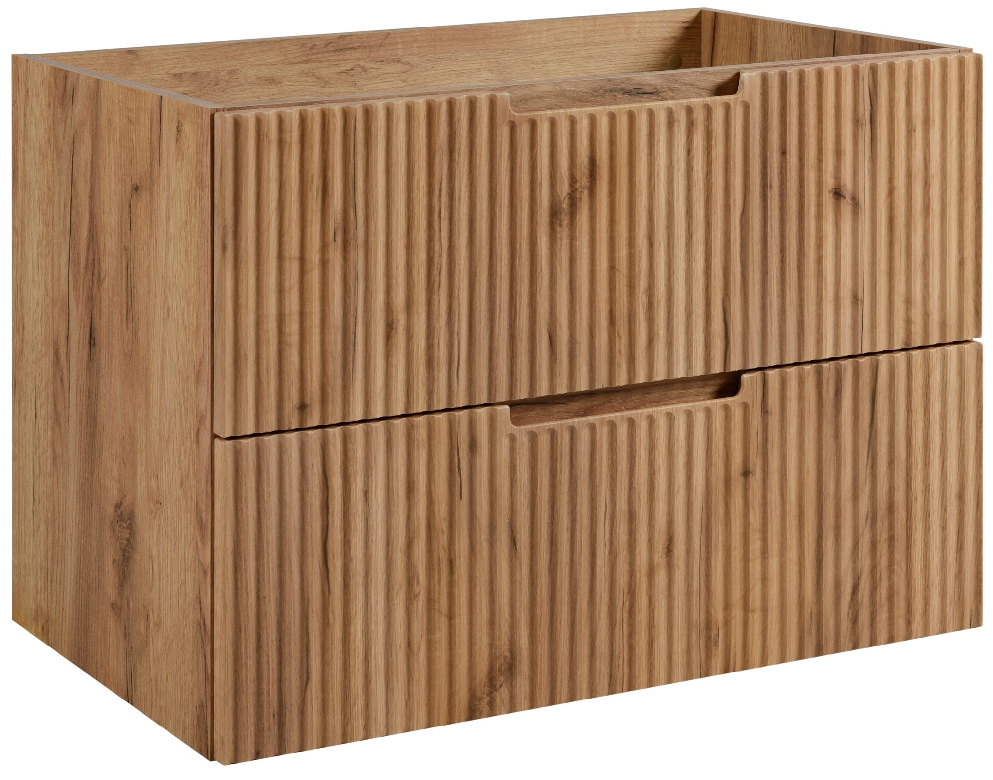 Szafka łazienkowa VENA 80 cm dąb craft złoty ryflowany front frezowany uchwyt