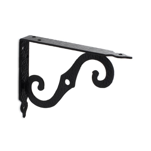 Support pour étagère en fer forgé | Style décoratif | Fabriqué en acier | Finition forgée noire | Mesures 20*113*15extra fortm | Système de fixation