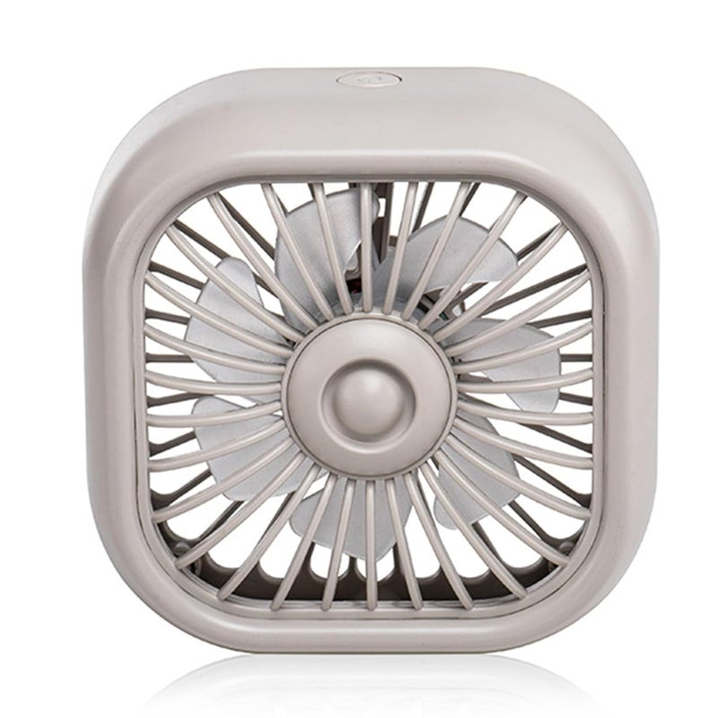 Wentylator samochodowy, 3 prędkości wiatru, zasilanie przez USB, cicha praca, kolorowe światła (khaki)