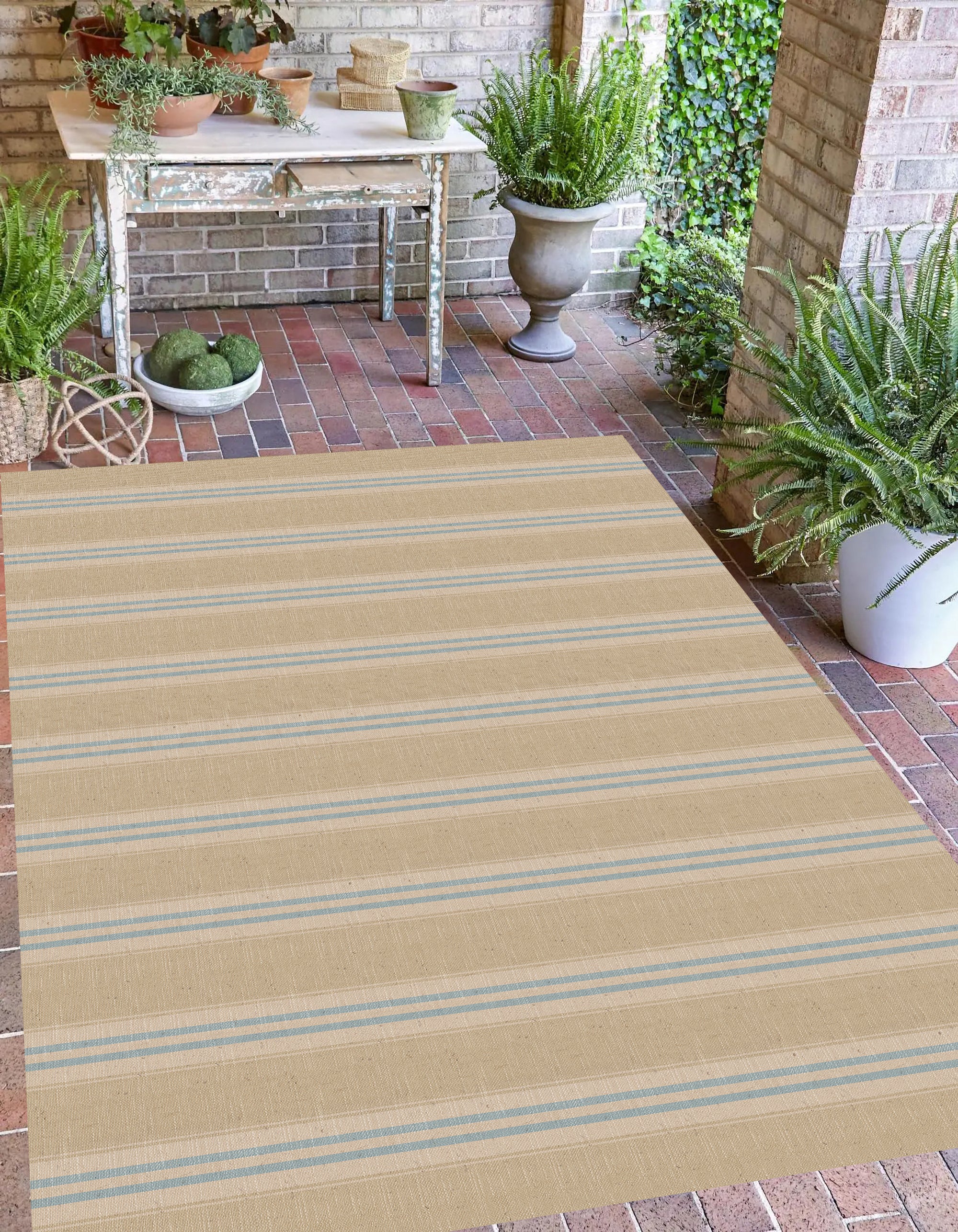 Dywan z PVC do wnętrz i na zewnątrz Brígida 200x300 cm - Winyl drukowany, antypoślizgowy, zmywalny, odporny — na taras i do domu.
