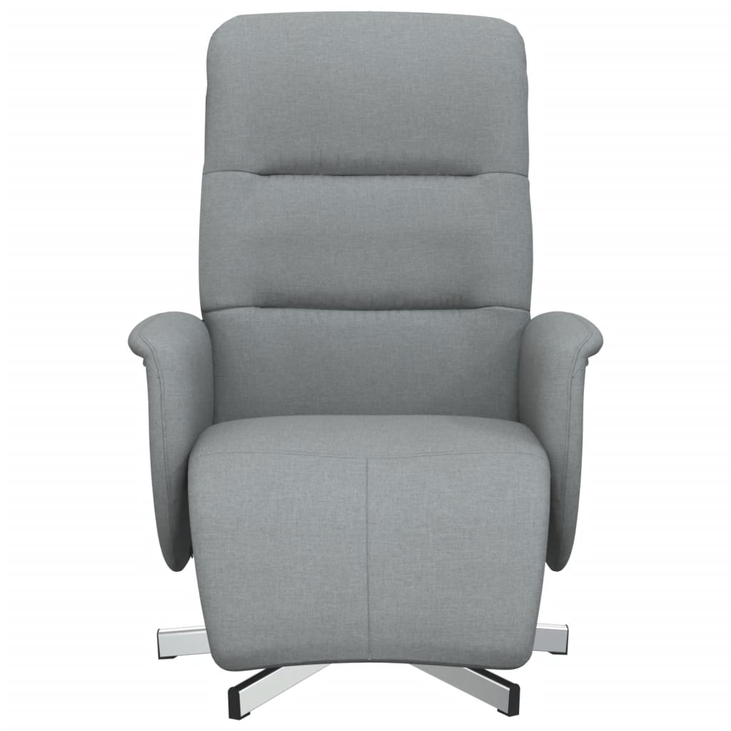 Fauteuil inclinable avec repose-pieds gris clair tissu - 3