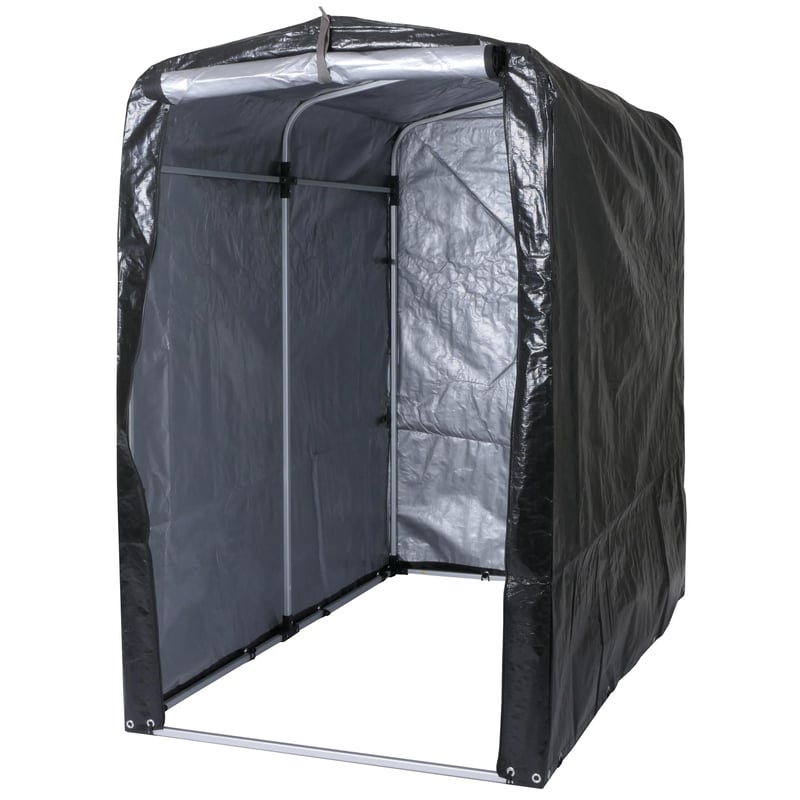 Garaż rowerowy HWC-N61, garaż foliowy Namiot garażowy, aluminiowy, wodoodporny, ochrona UV, 201x121x201cm ~ antracyt