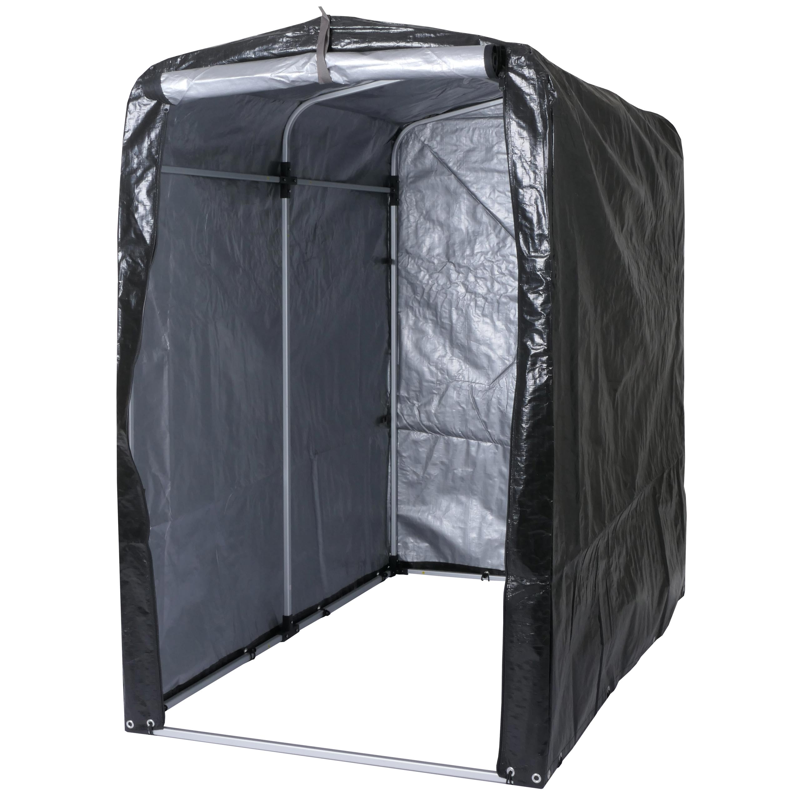 Garaż rowerowy HWC-N61, garaż foliowy Namiot garażowy, aluminiowy, wodoodporny, ochrona UV, 201x121x201cm ~ antracyt