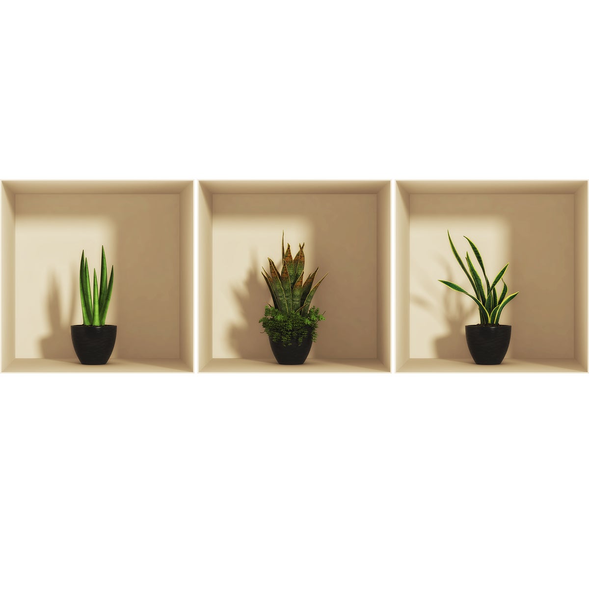 Adesivo effetto 3D piante d'appartamento - Sticker adesivo - adesivi murali - 30x90cm - 4