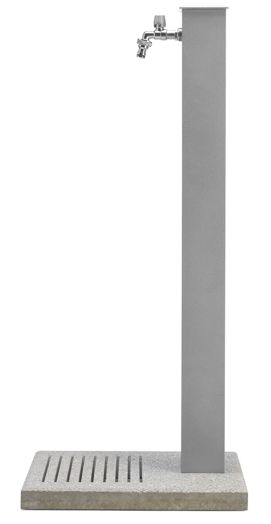 Belfer Fontaine de jardin en colonne en acier/aluminium - socle en ciment, Aluminium, résistante pour extérieur - 100% Made in Italy - 8