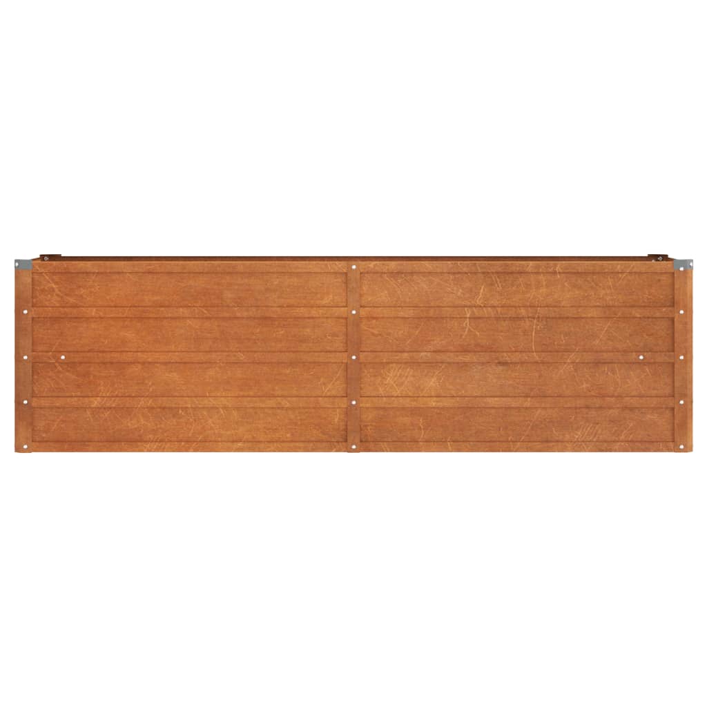 vidaXL Letto Rialzato da Giardino Ruggine 160x40x45 cm Acciaio Corten - 4