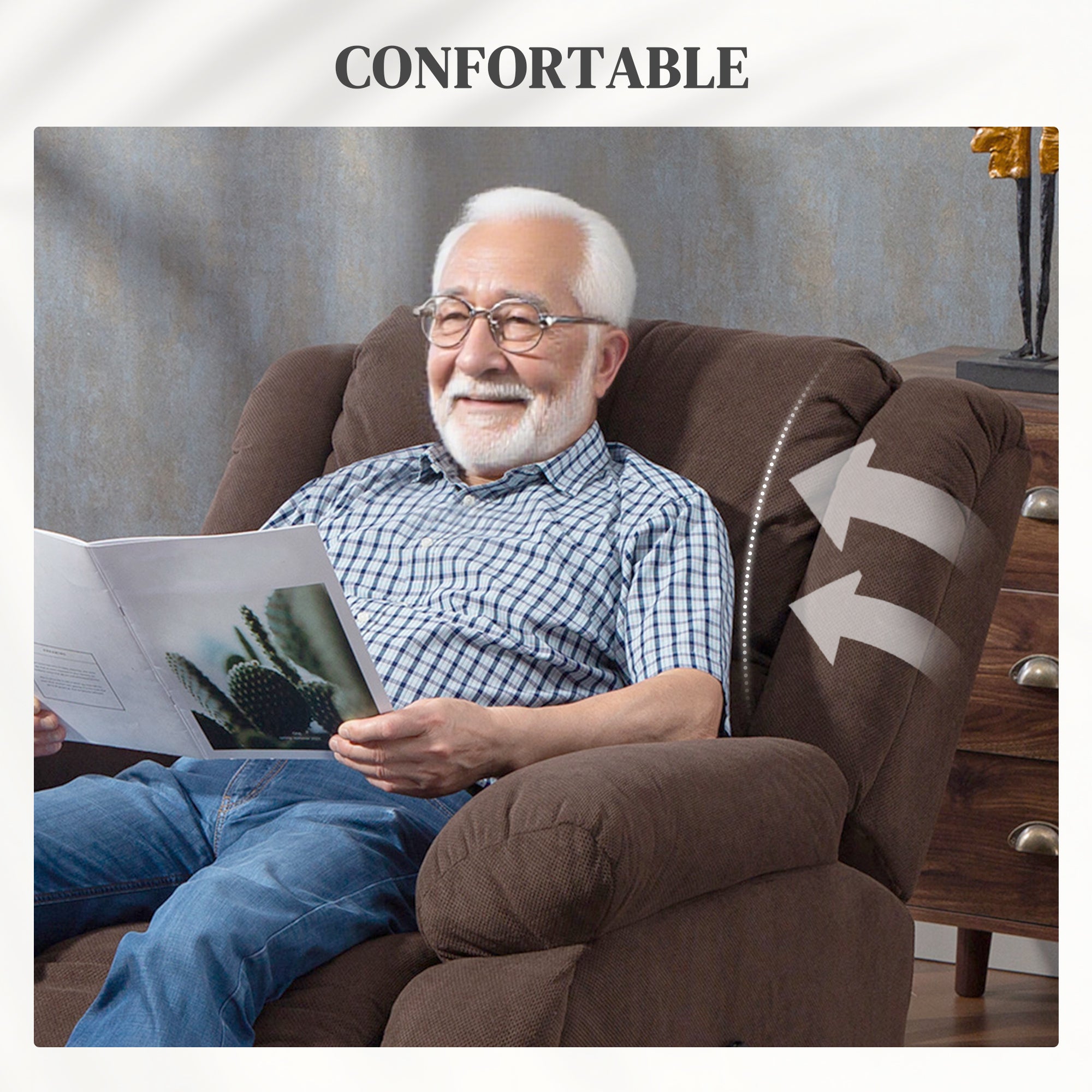 Fauteuil releveur électrique Velours (100% polyester) HOMCOM - 7